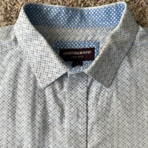 Johnston & Murphy Blue and White Dress Shirt
